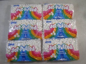 (B-2) 6 Bags of Jet-Puffed Mini Marshmallows 10oz - Past Date  Still Soft