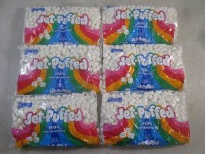 (B-2) 6 Bags of Jet-Puffed Mini Marshmallows 10oz - Past Date  Still Soft