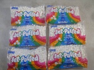 (B-2) 6 Bags of Jet-Puffed Mini Marshmallows 10oz - Past Date  Still Soft