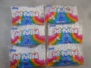 (B-2) 6 Bags of Jet-Puffed Mini Marshmallows 10oz - Past Date  Still Soft