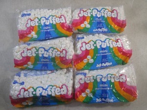 (B-2) 6 Bags of Jet-Puffed Mini Marshmallows 10oz - Past Date  Still Soft