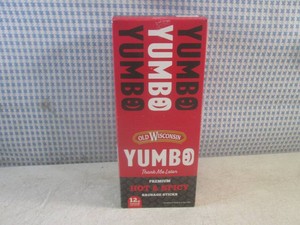 (B-4) Box of 20 Old Wisconsin Yumbo Premium Hot & Spicy Sausage Sticks Past Date