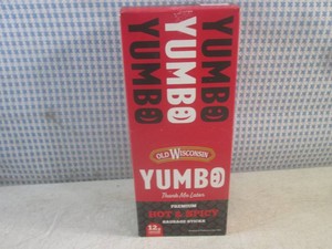 (B-4) Box of 20 Old Wisconsin Yumbo Premium Hot & Spicy Sausage Sticks Past Date