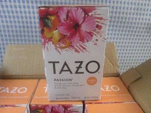 (B-2) 6 Boxes of Tazo Passion Herbal Tea 20 Tea Bags per Box Past Date