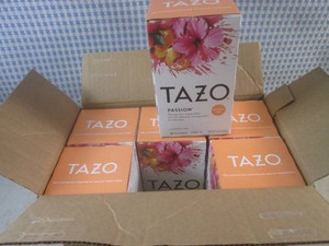 (B-2) 6 Boxes of Tazo Passion Herbal Tea 20 Tea Bags per Box Past Date