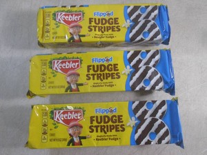 (B-3) 3 Packages of Keebler Flipped Fudge Stripes Cookies Past Date