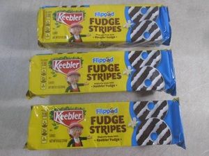 (B-3) 3 Packages of Keebler Flipped Fudge Stripes Cookies Past Date