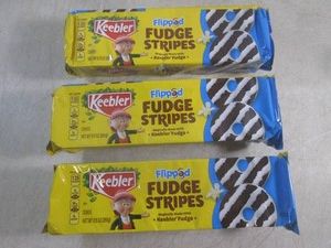 (B-3) 3 Packages of Keebler Flipped Fudge Stripes Cookies Past Date