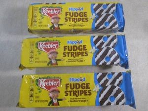 (B-3) 3 Packages of Keebler Flipped Fudge Stripes Cookies Past Date