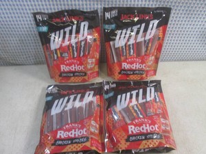 (B-1) 4 Bags of Jack Links Wild Franks Red Hot Chicken Sticks 14 Sticks per Bag Past Date