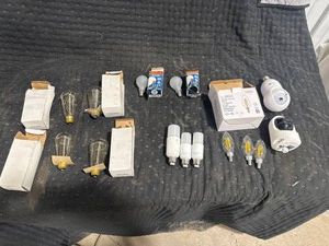 Assorted Light Bulbs & Cameras