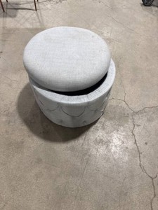 Gray Upholstered Storage Ottoman