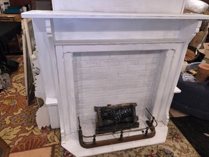 Vintage wooden fireplace mantle