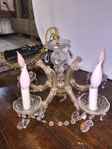 Vintage 5 light Maria Theresa Style Chandelier-plugs in