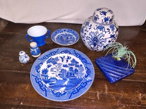 Vintage Blue and white Lot-Includes Blue Willow items