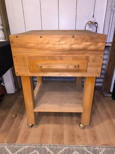 Rolling Wood Butcher Block