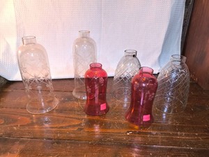 Vintage glass lampshades-3 sets