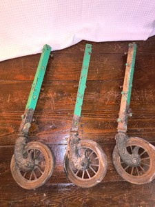 Antique Cast Iron Swivel Spoked Casters-Set of 3