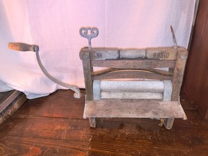 Antique Wooden and Cast-Iron Clothes Wringer