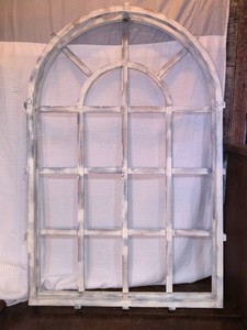 Vintage Arched Wooden Window Pane Wall Decor