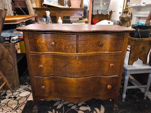 Vintage Serpentine-front Dresser