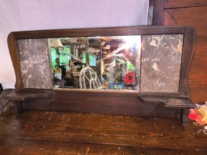 Antique Wooden Overmantel or Wall Mirror