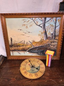 Artwork,Wall clock,Colorful Vase