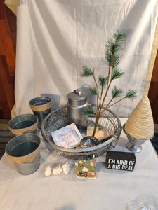 Rustic decor and egg collecting basket
