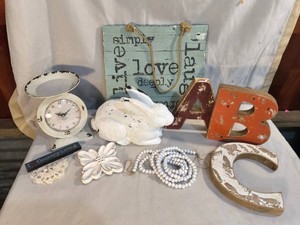 Collection of rustic home decor items
