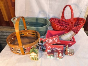 Four baskets and Some small Christmas decor