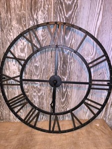 Black Metal Roman Numeral Clock