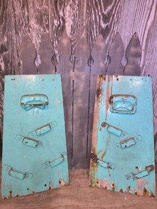 Turquoise Wood panels with metal hardware