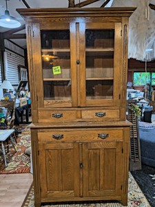 Vintage two-piece step-back kitchen cupboard