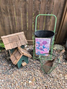 Large birdhouse, cute garden cart, ect.