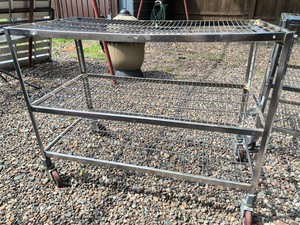 3 shelf Metal rolling cart