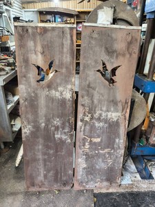 2 Wood Panels with Bird in flight cutouts