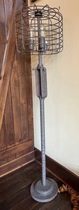 Vintage Floor Lamp - Industrial Metal Cage 3-Light