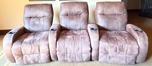 Reclining Microsuede Sofa - 3-Seat Double Recliner