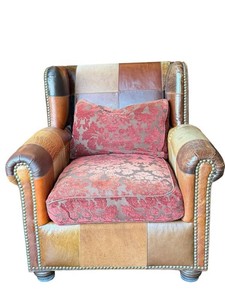 Paul Robert Patches Collection Leather Patchwork Club Armchair