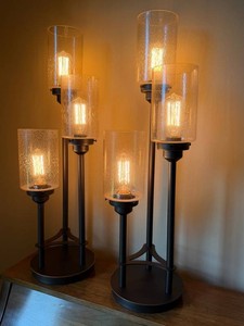 Table Lamps - Franklin Iron Works Libby 3-Light Pair