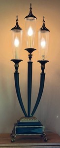 Table Lamp - Three-Light Decorative Lamp With Glass Shades 43 in Tall