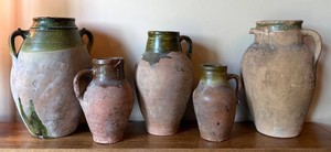 Rustic Pottery Pitchers & Jugs (Lot of 5)