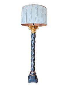 Floor Lamp - Ornate Twisted Column, Corinthian Capital & Gilt Accents