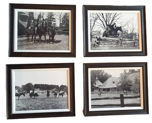 Framed Equestrian Photographs - Black & White Horse Riding Set (Lot of 4)