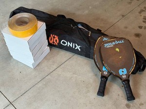 Pickleball Net, Venom2 Paddles & Court Tape Mixed Lot