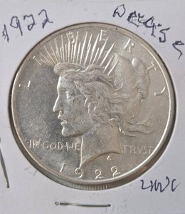 1922 Silver Peace Dollar - Unc.