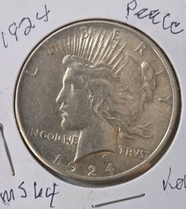 1924 Silver Peace Dollar - Key - MS64