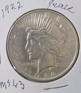 1922 Silver Peace Dollar - MS63