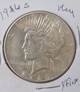 1926S Silver Peace Dollar - Key -EF