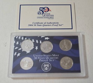 2004 US Mint - 50 State Quarter Proof Set - (Michigan,Florida,Texas, Iowa, Wisconsin)